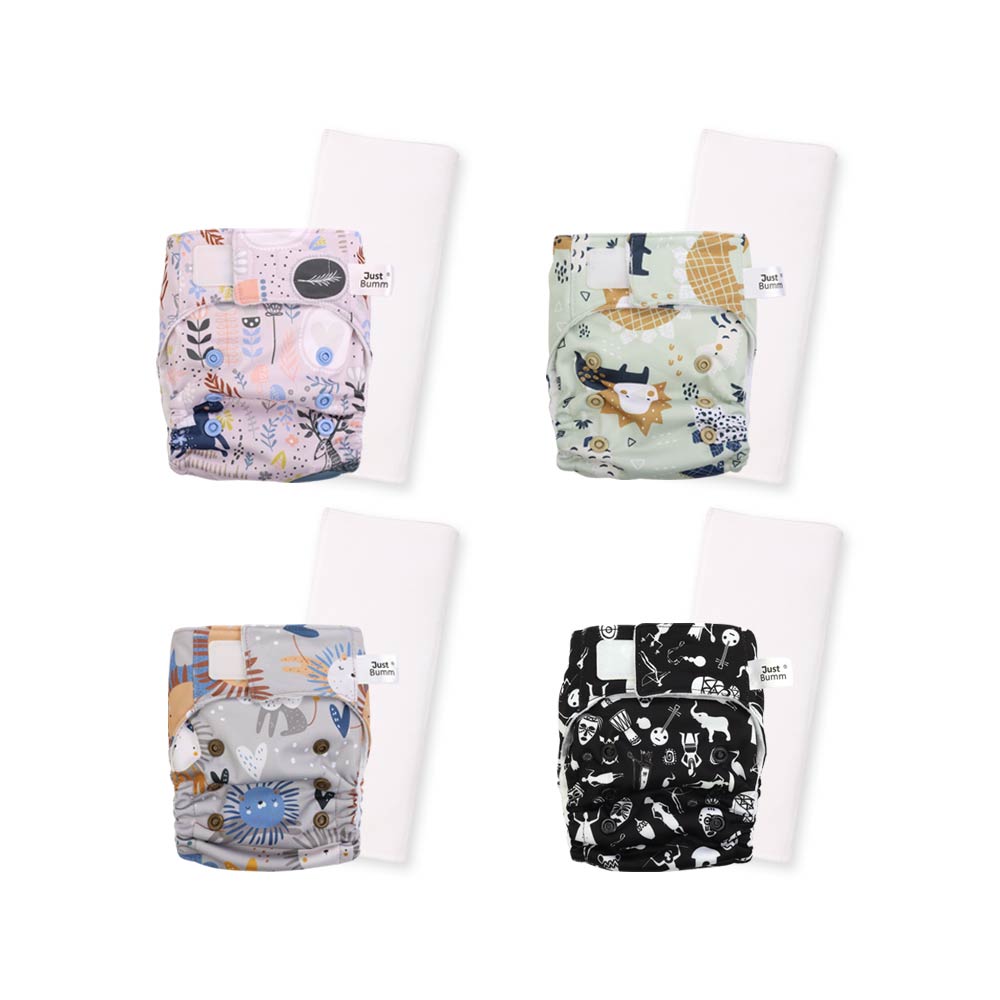 Newborn Cloth Diapers - Pack of 4