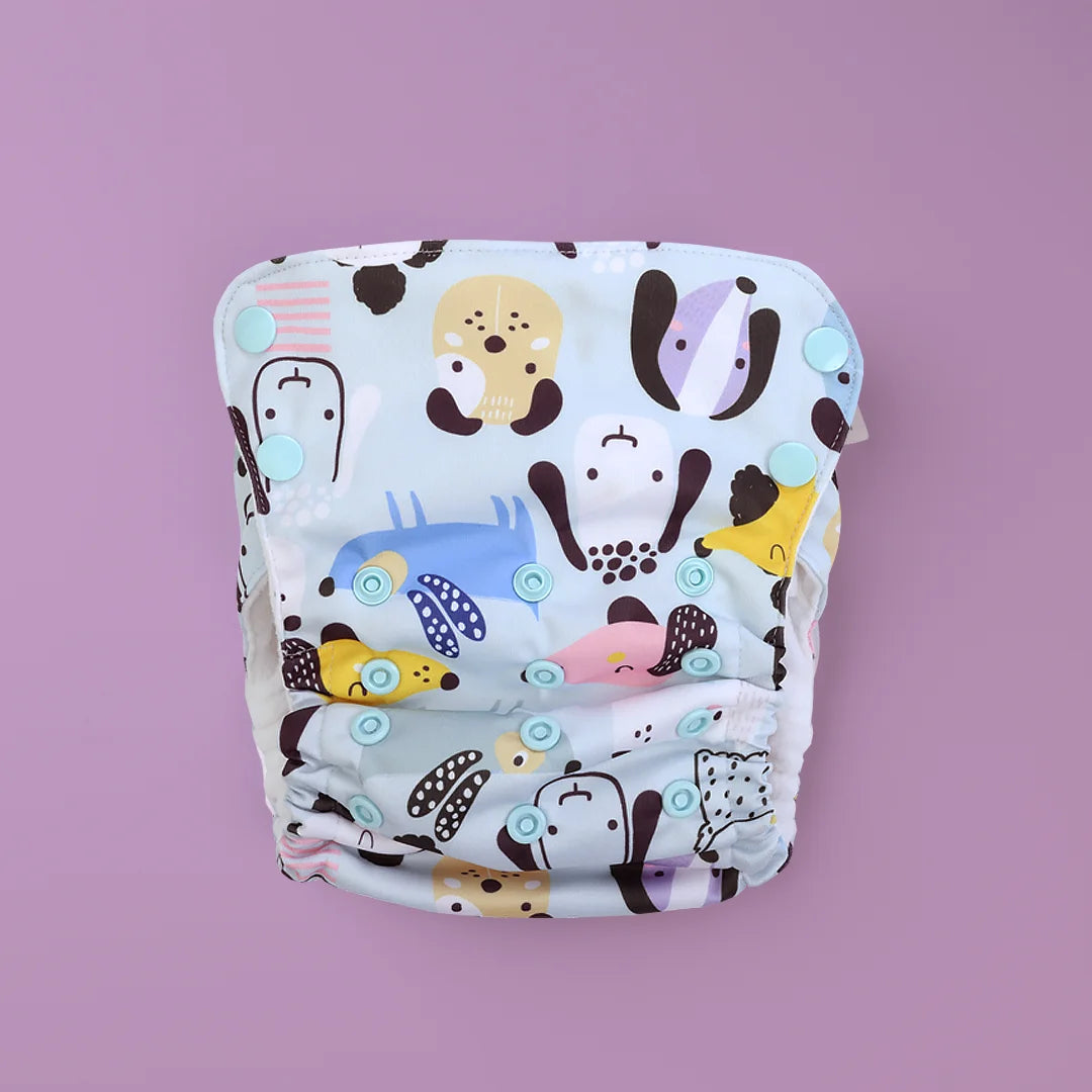 Aurora Max I Woof You Adjustable Cloth Diaper - India's Best 12 Hour Reusable Diaper - Just Bumm