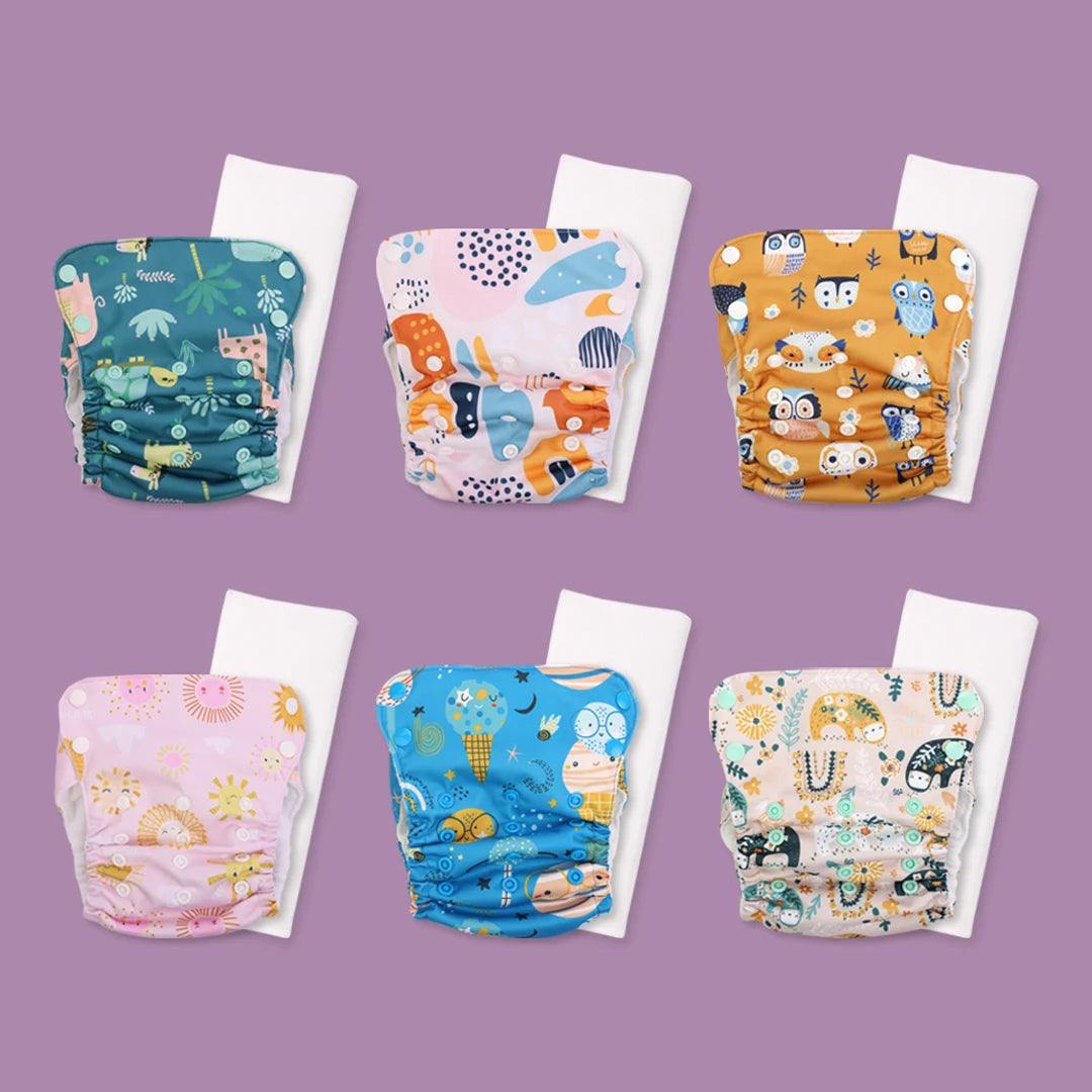 Aurora Max Adjustable Cloth Diaper Pack of 6 - India's Best 12 Hour Reusable Diaper - Just Bumm