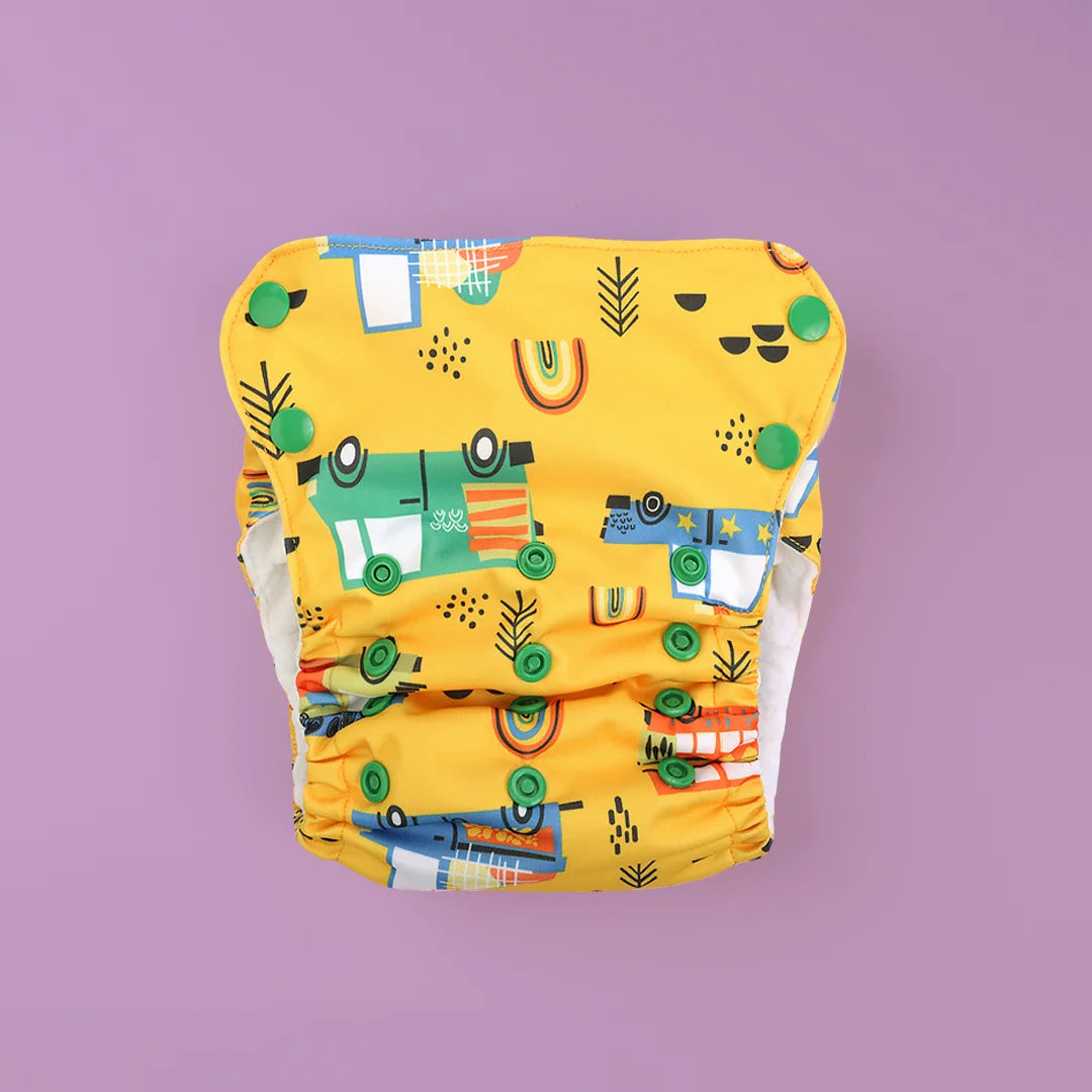 Aurora Max Radiator Spring Adjustable Cloth Diaper - India's Best 12 Hour Reusable Diaper - Just Bumm