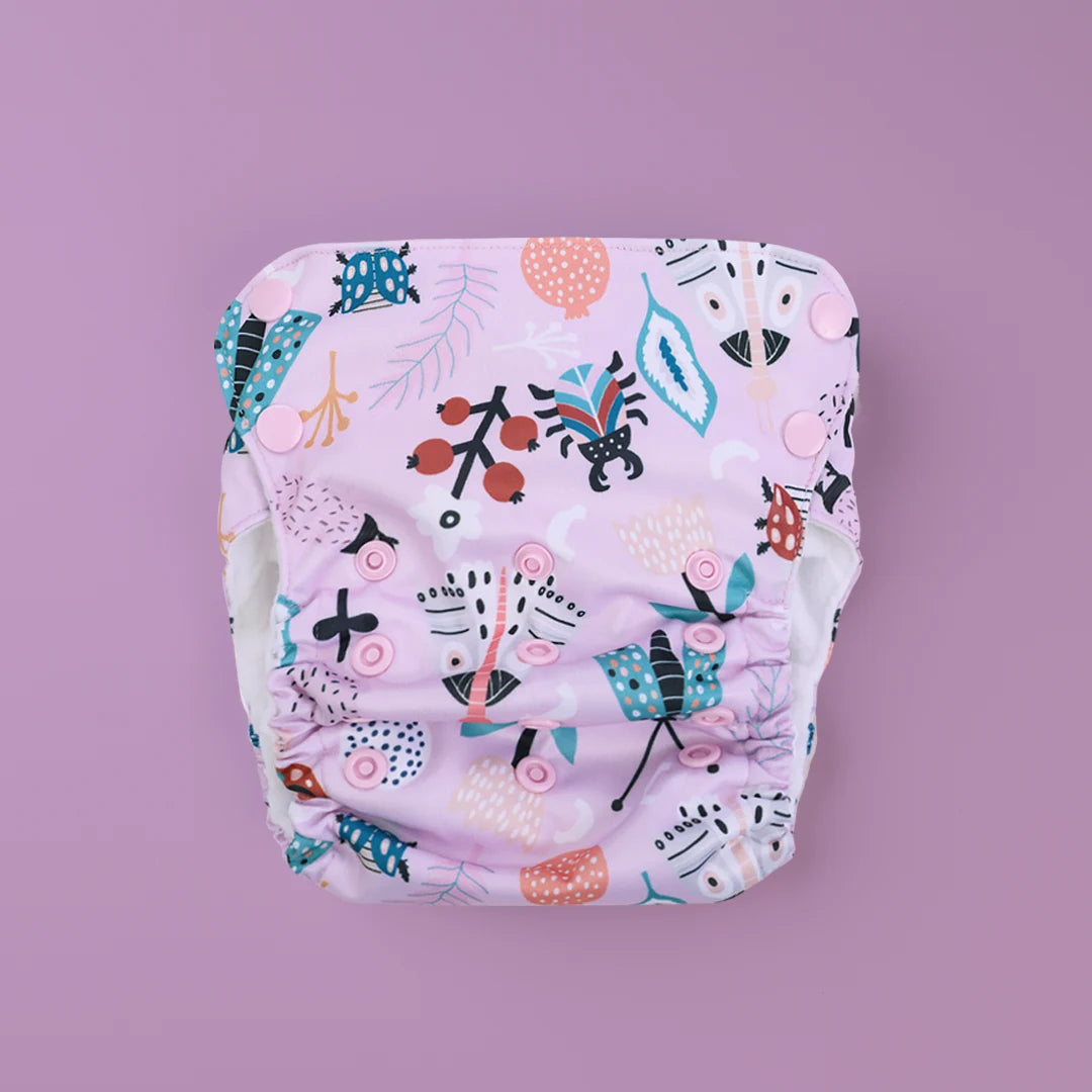 Aurora Max Spring Day Adjustable Cloth Diaper - India's Best 12 Hour Reusable Diaper - Just Bumm