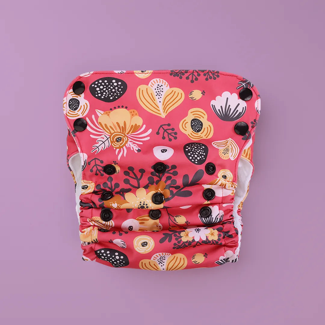 Aurora Max The Secret Garden Adjustable Cloth Diaper - India's Best 12 Hour Reusable Diaper - Just Bumm