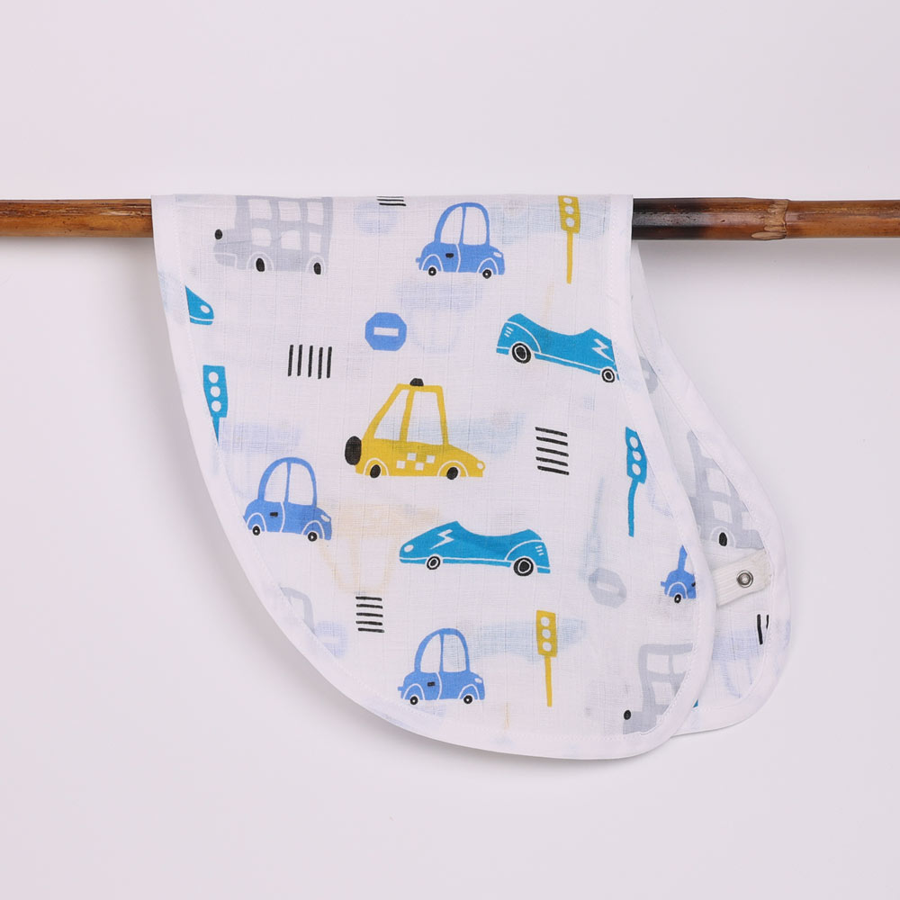 2-in-1 Muslin Burp Cloth & Bib for Babies - Happy Trip