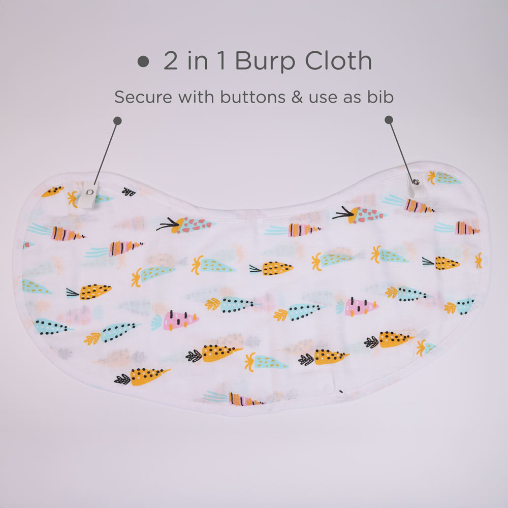 Multipurpose Muslin Cotton Bib for Babies - Cheerful Crunch