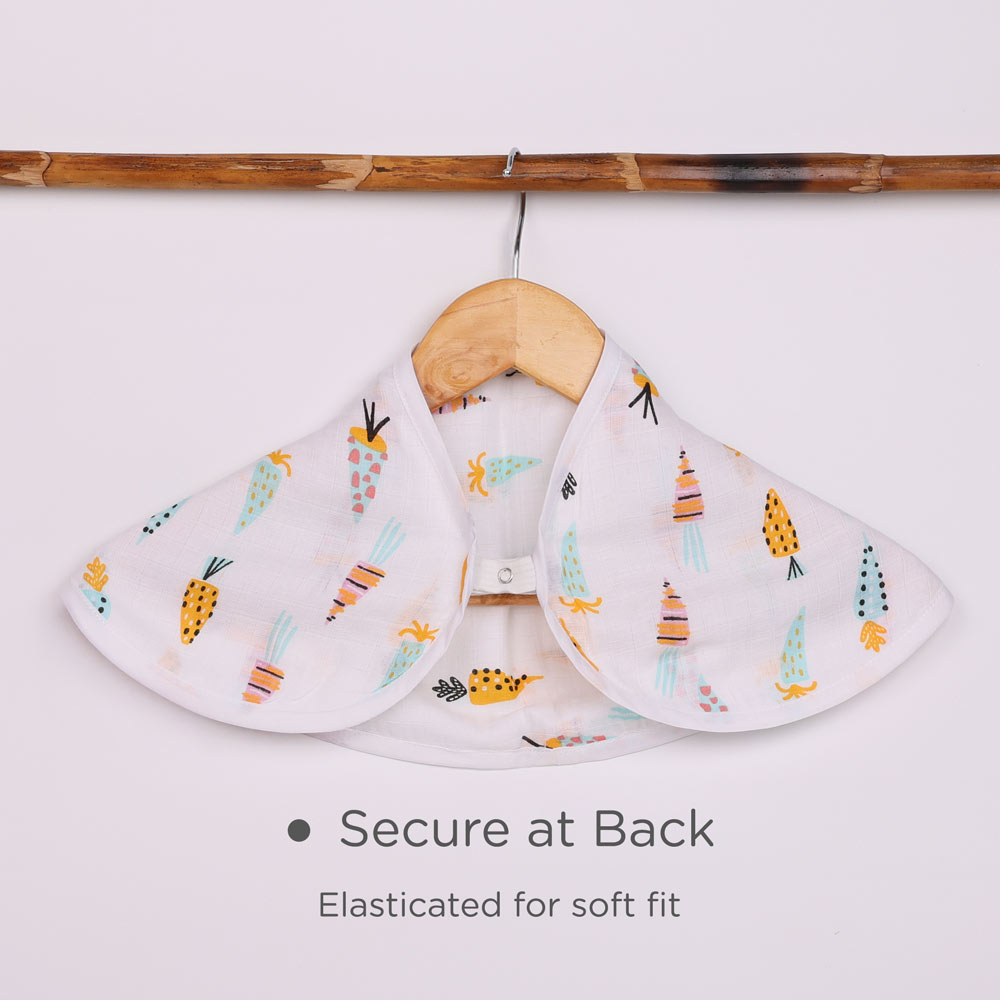 Convertible 100% Muslin Cotton Bib & Burp Cloth - Cheerful Crunch