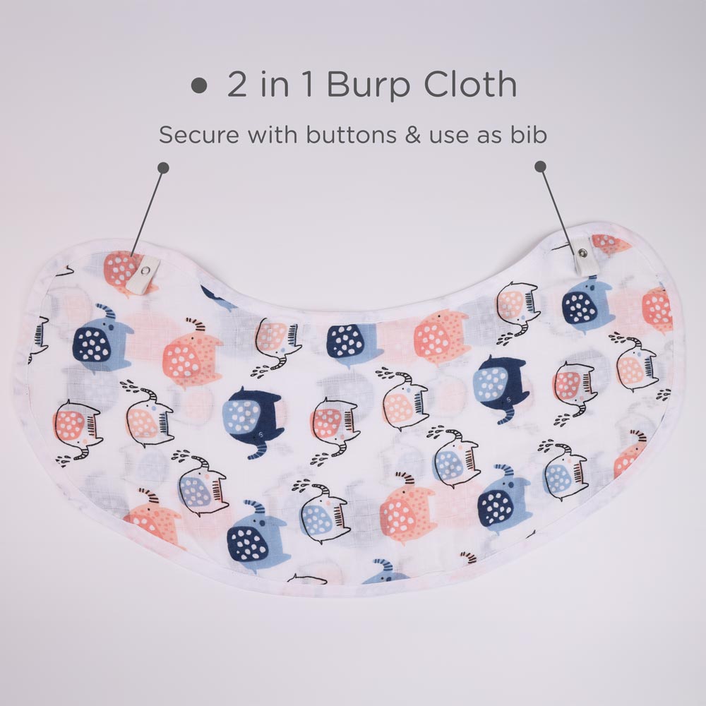 Multipurpose Muslin Cotton Bib for Babies - Mighty Trunk