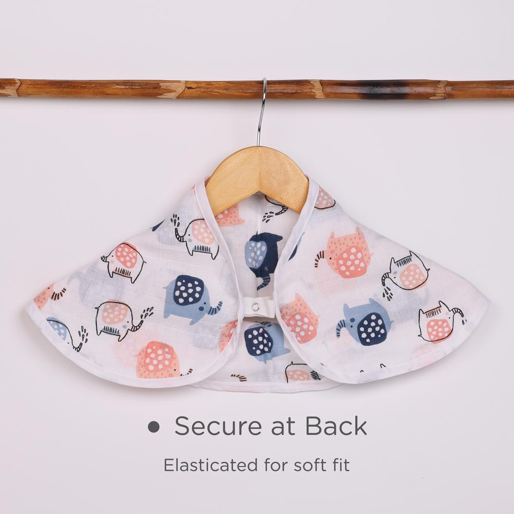 Convertible 100% Muslin Cotton Bib & Burp Cloth - Mighty Trunk