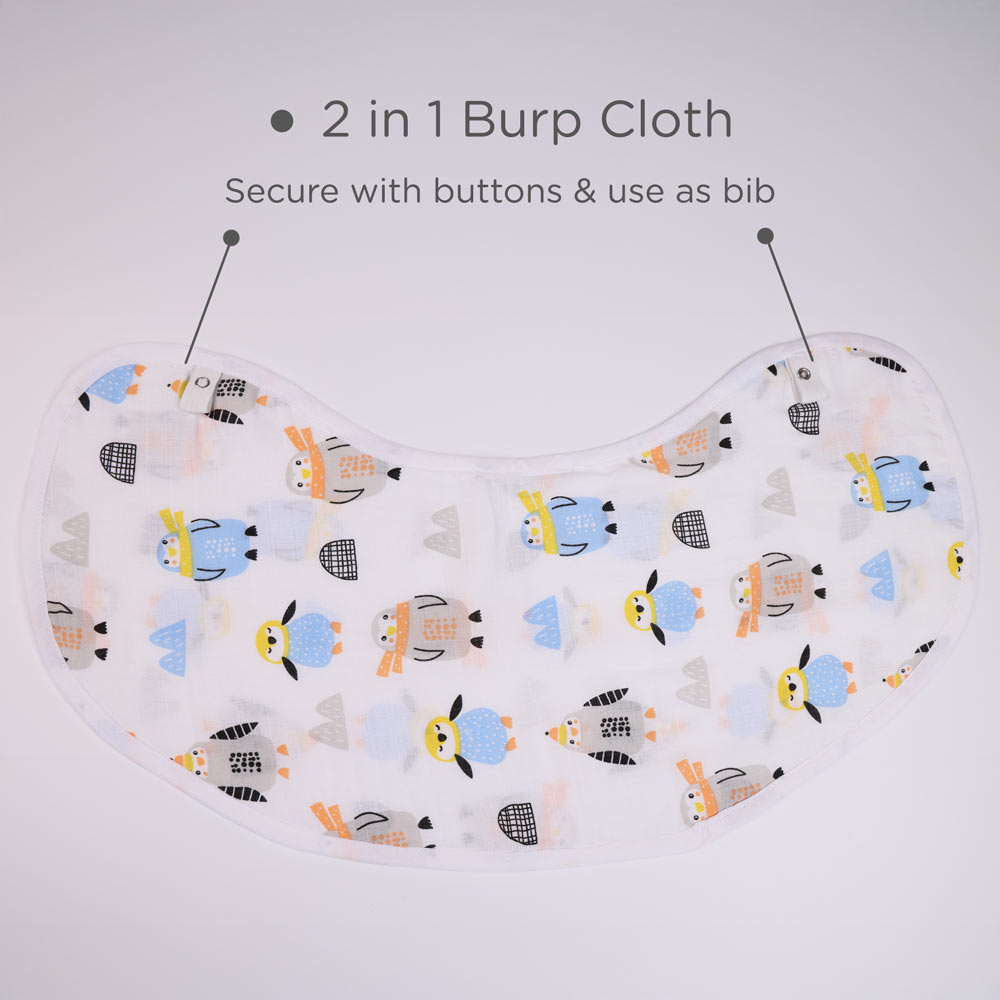 Multipurpose Muslin Cotton Bib for Babies - Waddle Huddle