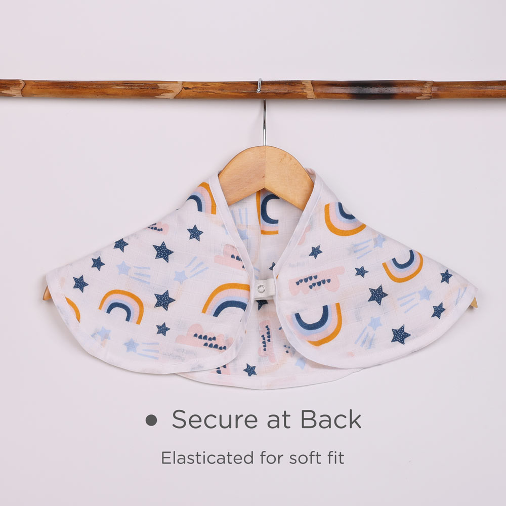 Convertible 100% Muslin Cotton Bib & Burp Cloth - Sparkle Sky