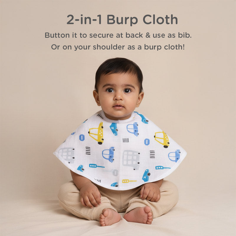 2-in-1 Muslin Burp Cloth & Bib for Babies - Just Bumm