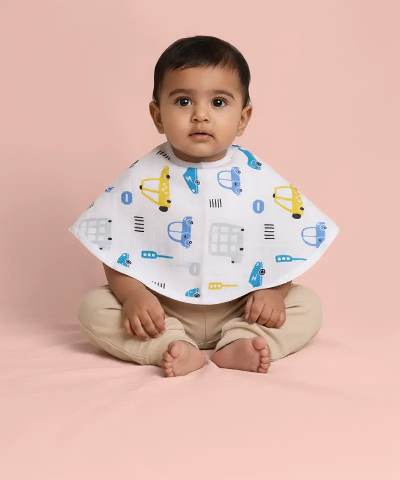 2 in 1 Burp & Bib Cloth for Babies - Made of Muslin Cotton