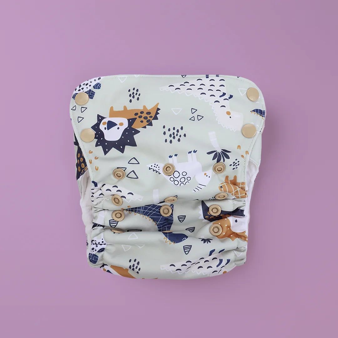 Dream Diaper by Just Bumm - Premium Reusable Cloth Diaper - Dinorawr