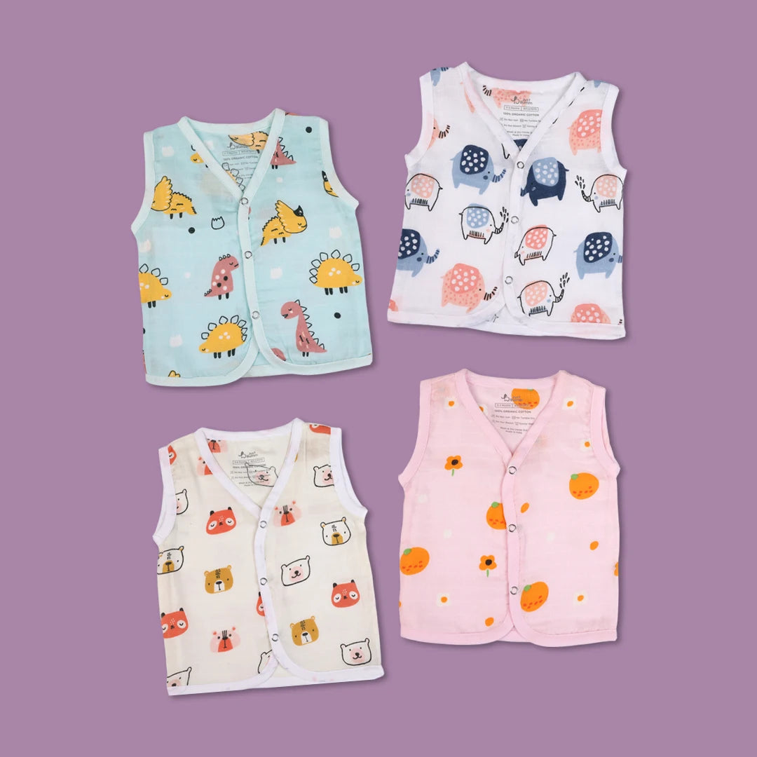 Little Medley Muslin Jablas - Front open sleeveless top for newborns