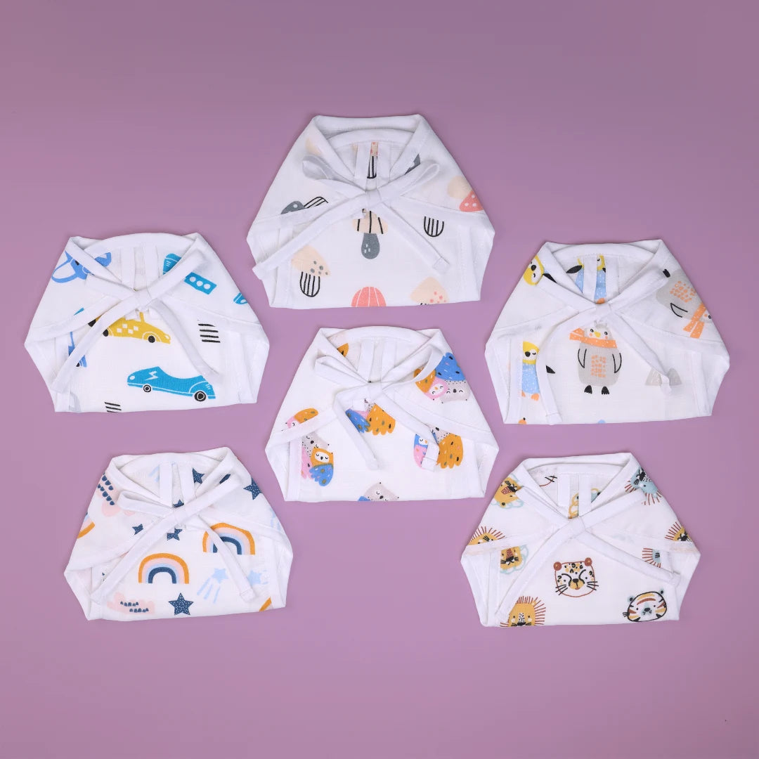 Muslin Langots - Little Dreamers Muslin Padded Nappies for Newborn Babies