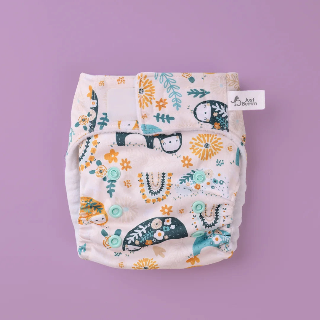 Reusable Leakproof Diaper - Hanging Cuddles Newborn Cloth Diaper - Just Bumm