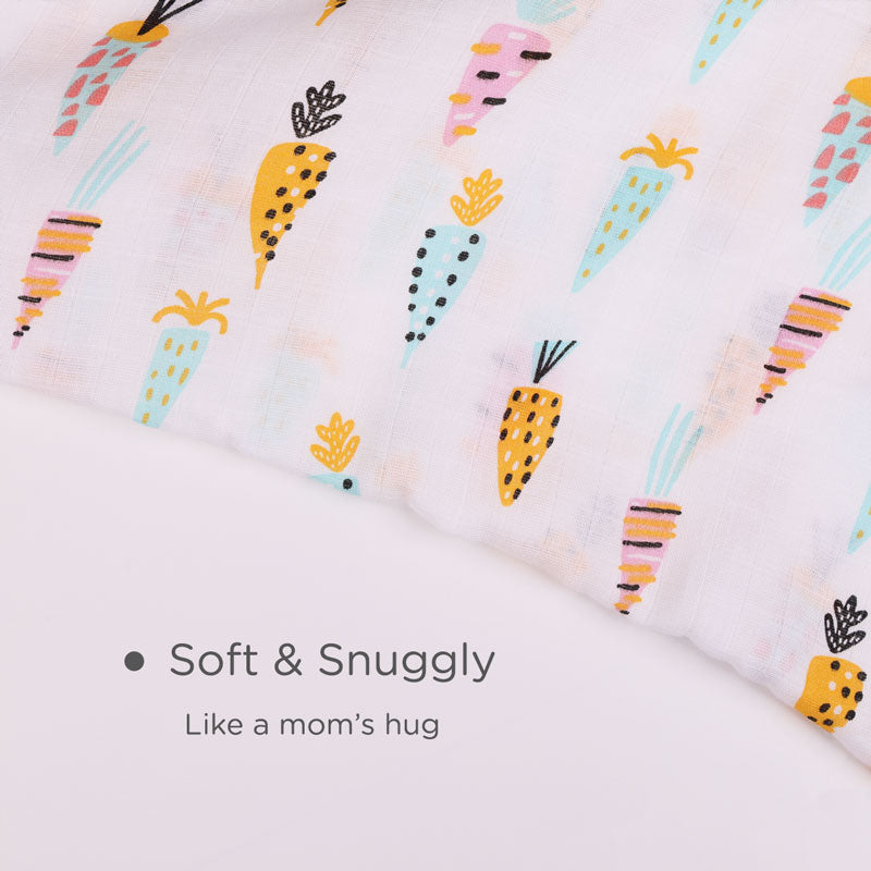 Ultra Soft Muslin Swaddle Wrap for Newborn Babies - Cheerful Crunch