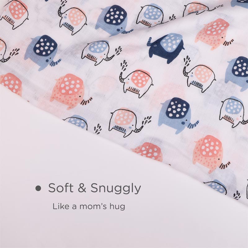 Ultra Soft Muslin Swaddle Wrap for Newborn Babies - Mighty Trunk