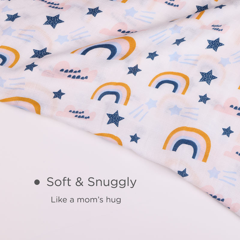 Ultra Soft Muslin Swaddle Wrap for Newborn Babies - Sparkle Sky