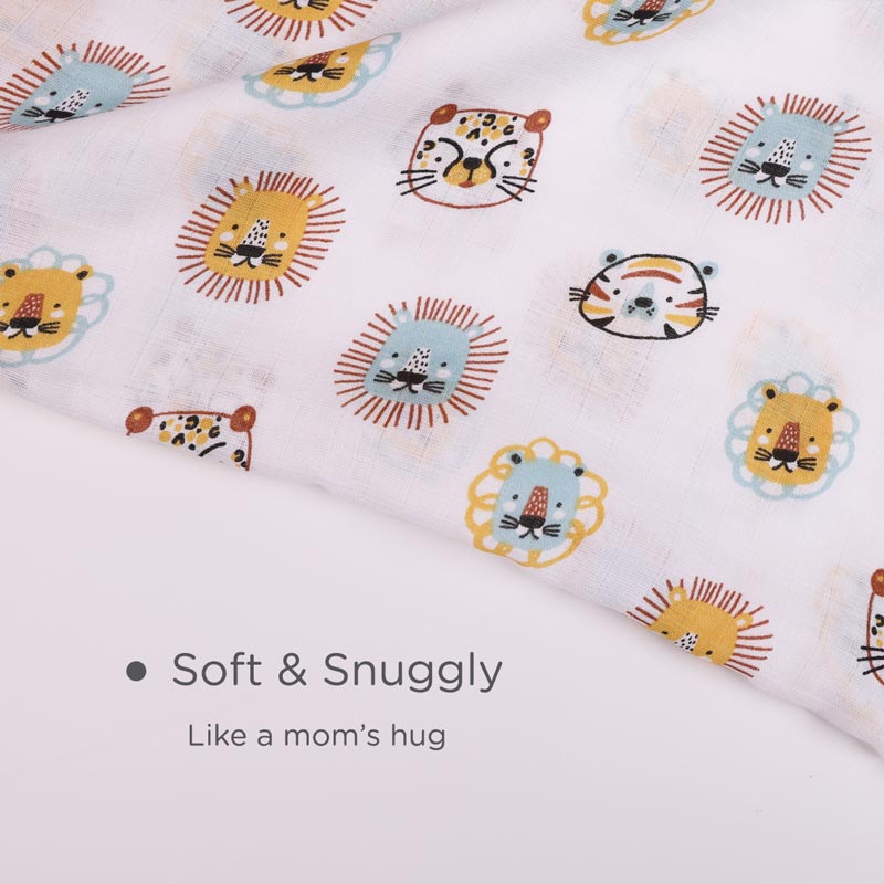 Ultra Soft Muslin Swaddle Wrap for Newborn Babies - Jungle Kings