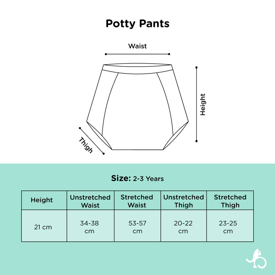 Just Bumm Potty Training Pants Size Chart