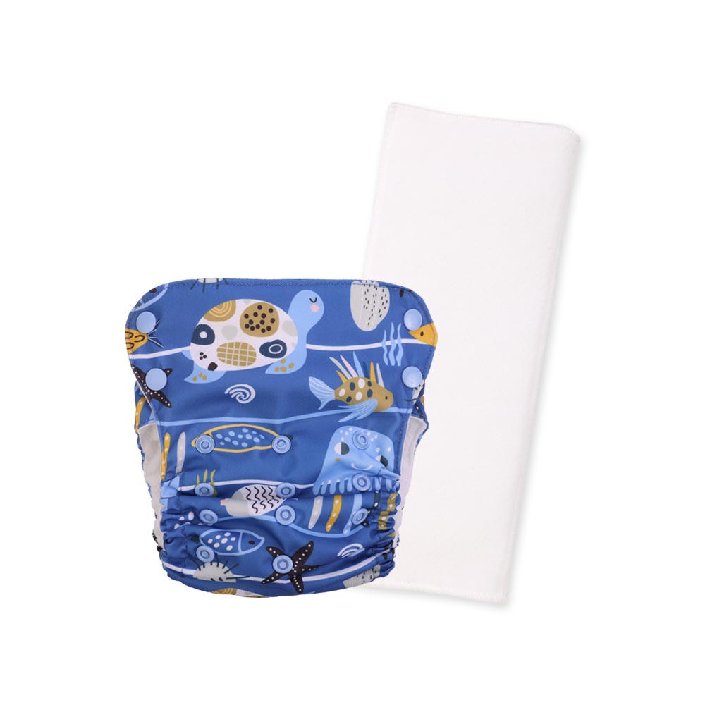 Aurora Max Cloth Diaper with Pad - Ocean Retreat