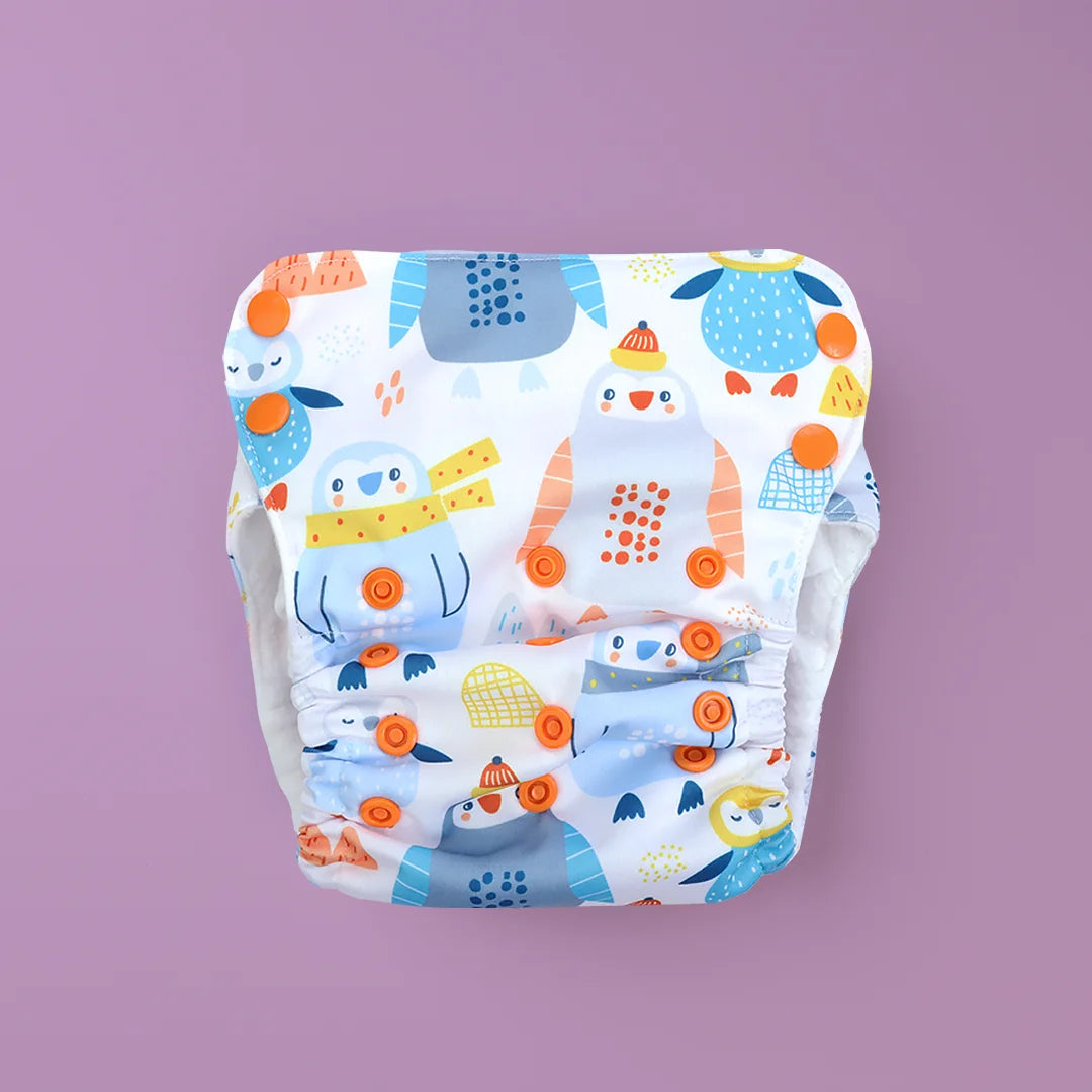 Aurora Max Puffin Adjustable Cloth Diaper - India's Best 12 Hour Reusable Diaper - Just Bumm