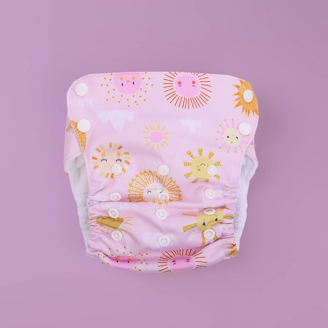 Aurora Max Sunshine Adjustable Cloth Diaper - India's Best 12 Hour Reusable Diaper - Just Bumm
