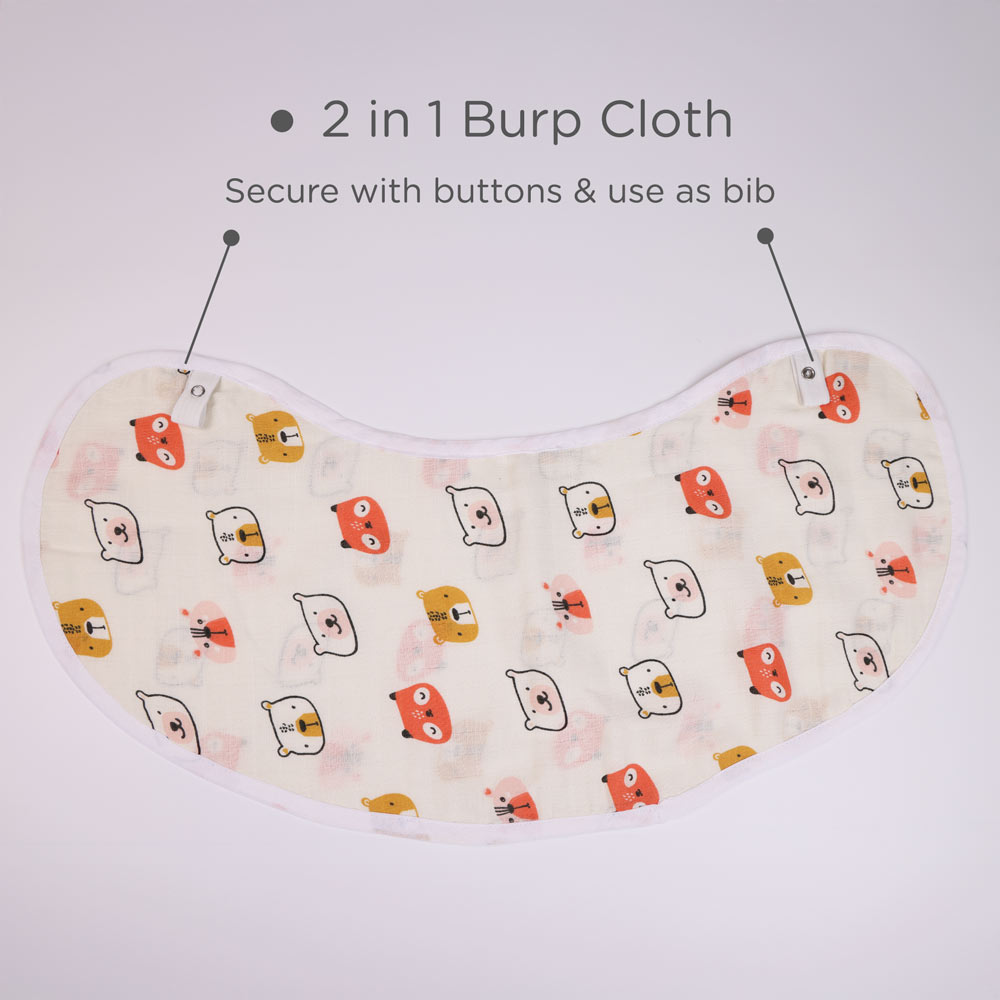 Multipurpose Muslin Cotton Bib for Babies - Happy Honey