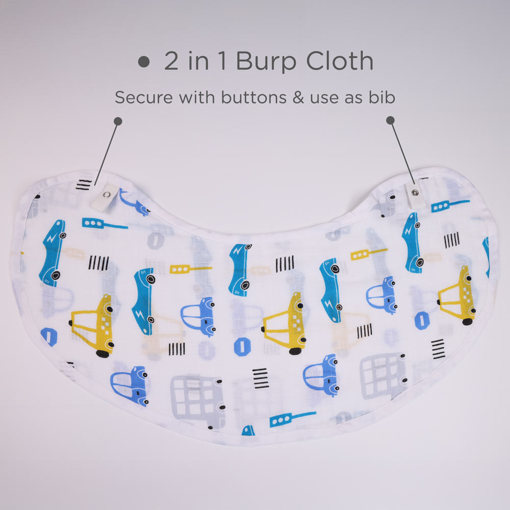 Multipurpose Muslin Cotton Bib for Babies - Happy Trip