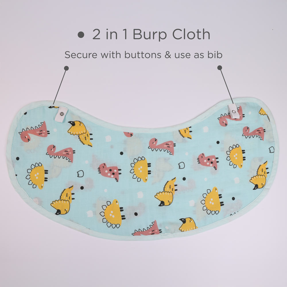Multipurpose Muslin Cotton Bib for Babies - Giant Roar