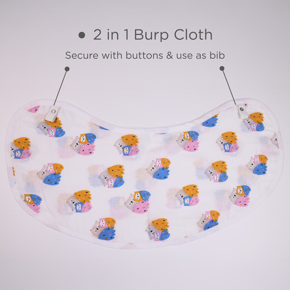 Multipurpose Muslin Cotton Bib for Babies - Wise Hugs