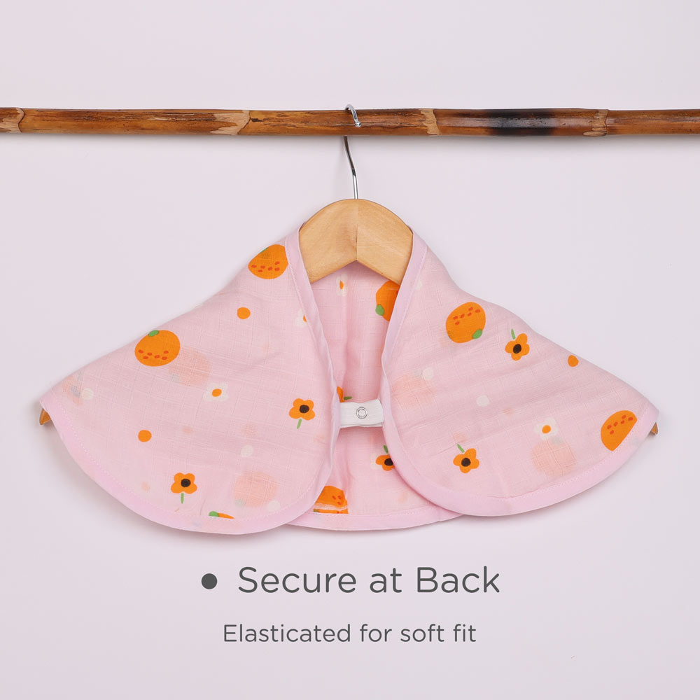 Convertible 100% Muslin Cotton Bib & Burp Cloth - Citrus Chase