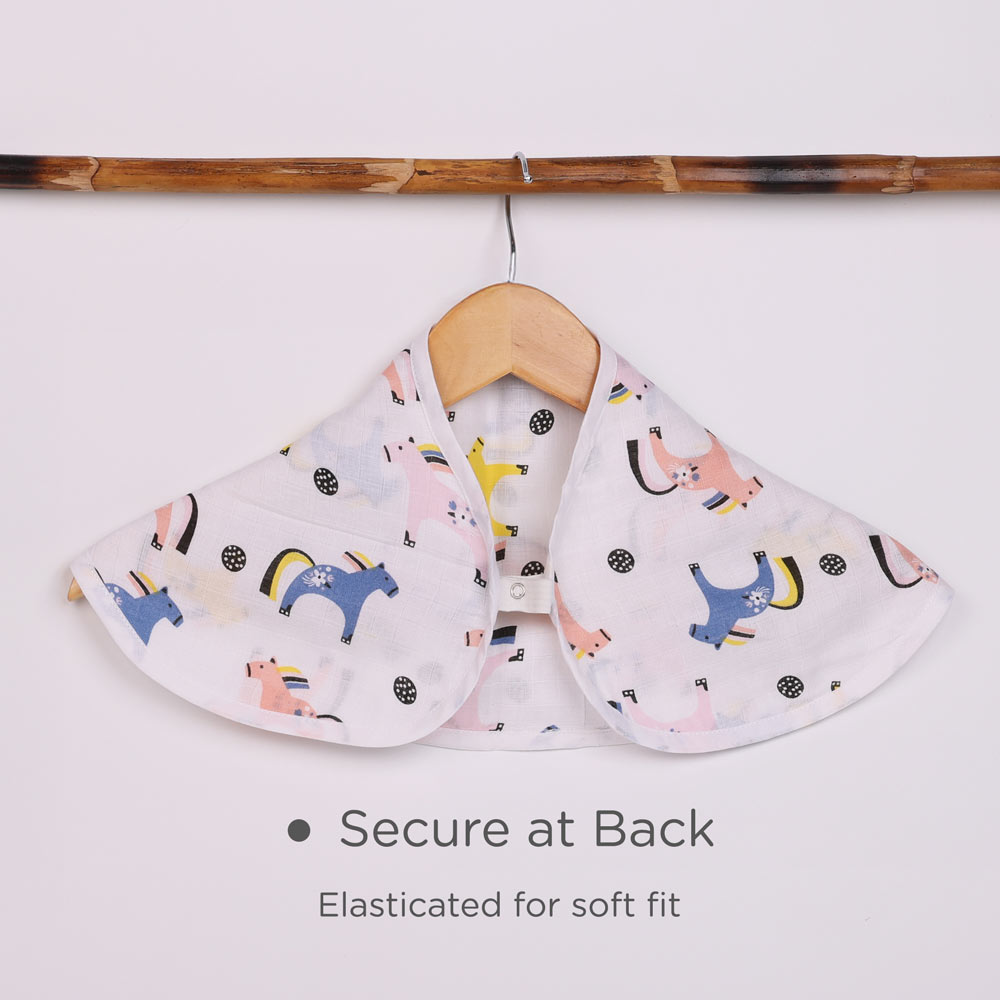 Convertible 100% Muslin Cotton Bib & Burp Cloth - Fantasy Trails