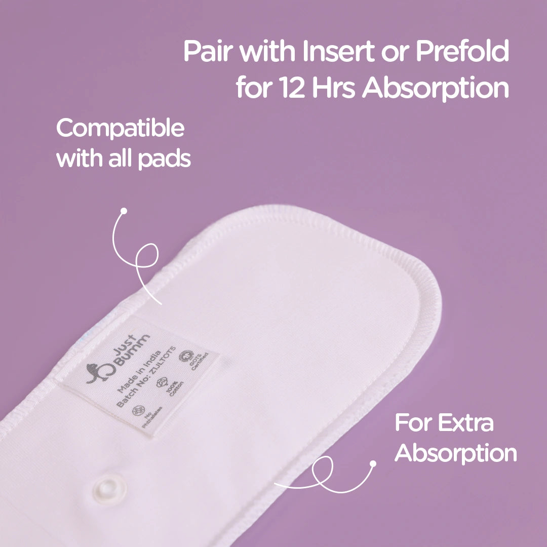Cloth Diaper Booster Pads for Heavy Wetters - Trim Fit Organic Cotton Inserts - Just Bumm