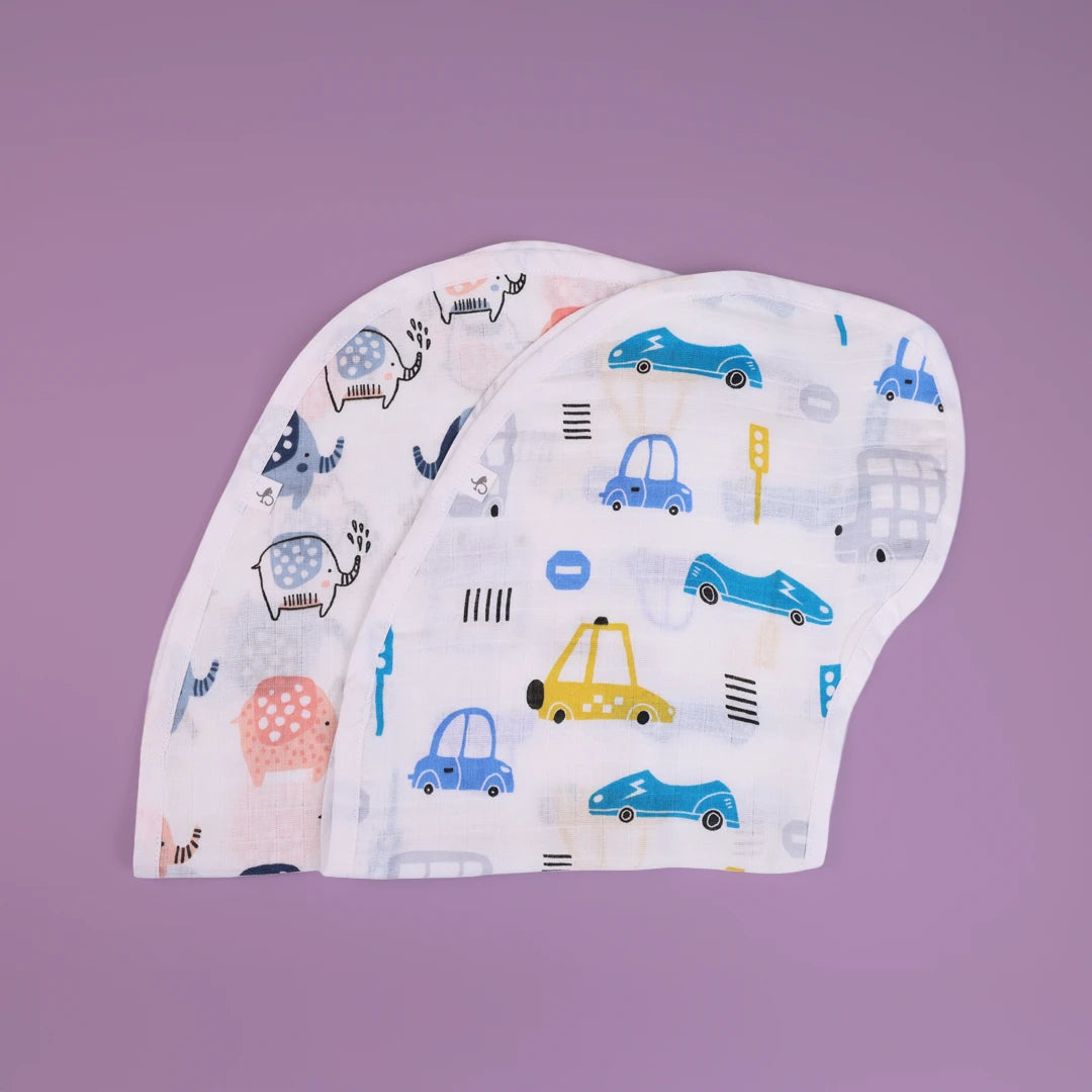 Jumbo Drive Muslin Burp Cloths - Convertible Baby Bib - Just Bumm