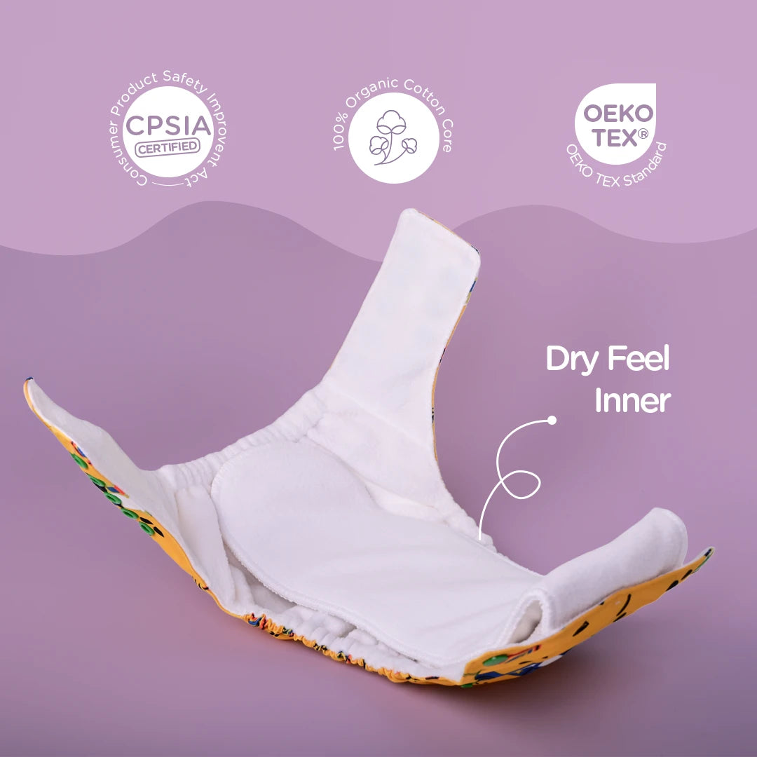 CPSIA Certified Organic Cotton Dream Diaper - Non-Toxic Washable Diaper for Babies