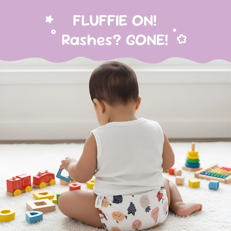 100% Organic Cotton Nappies for Babies - Just Bumm Fluffie
