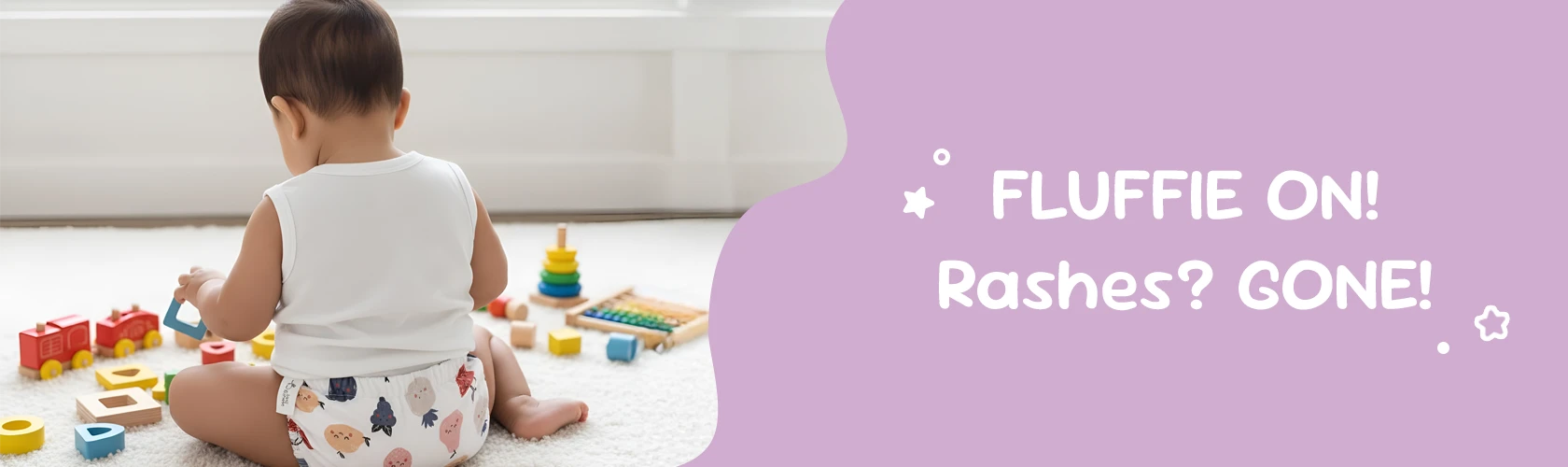 100% Organic Cotton Nappies for Babies - Just Bumm Fluffie