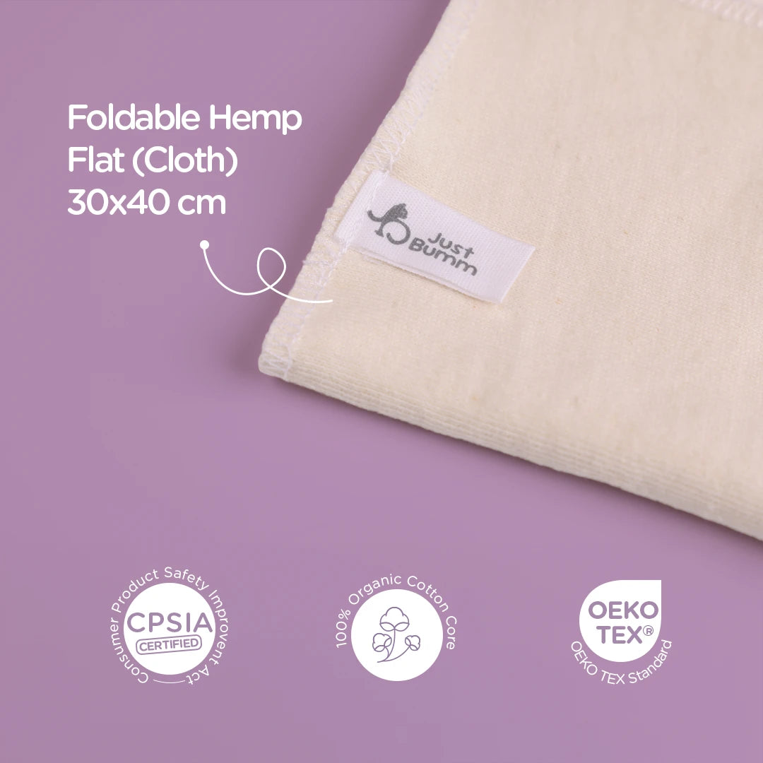 Sustainable Organic Hemp Flat Diaper - Naturally Antimicrobial and Rash-Free - Just Bumm India