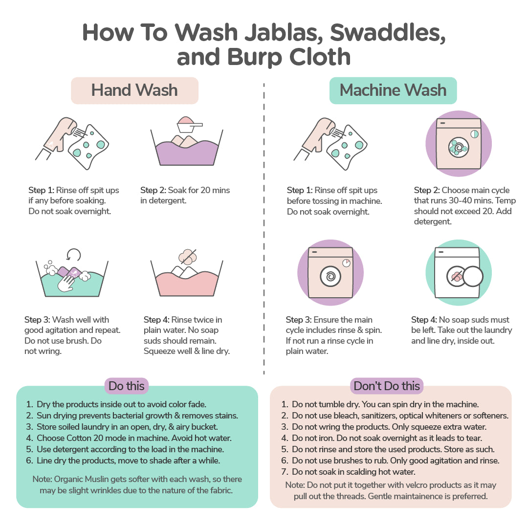 How to wash Burp Cloth - Tiny Daydream