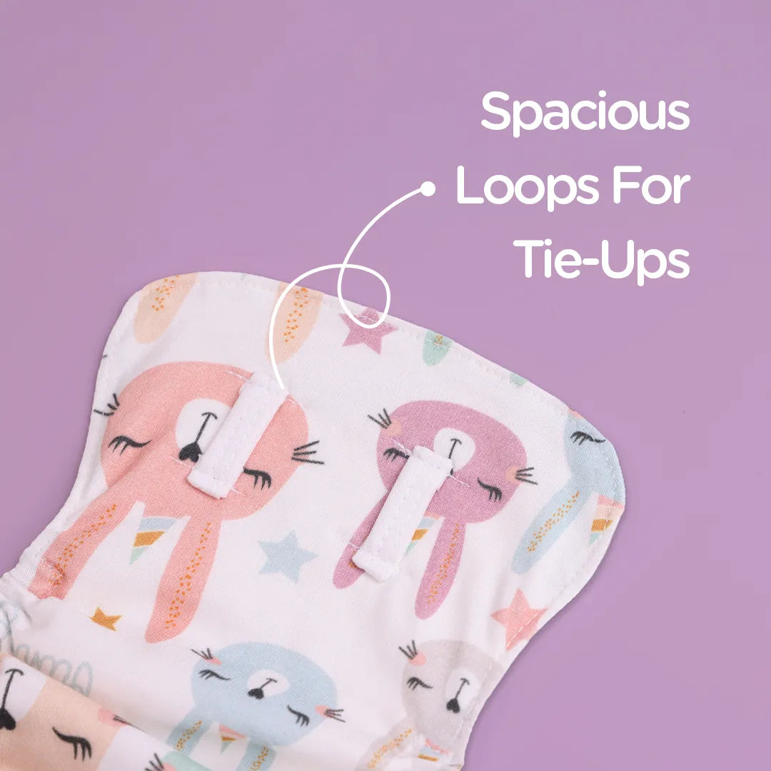 Spacious Tie-up Loops for Traditional Padded Langot - Adjustable Cotton Nappy - Just Bumm