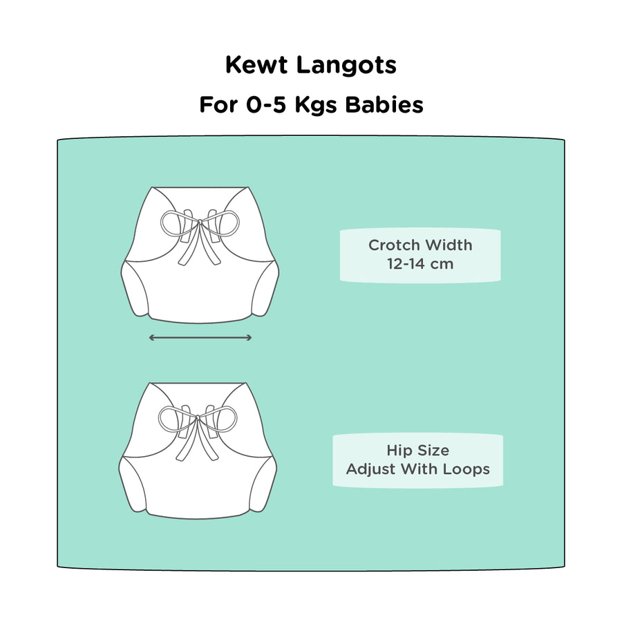Kewt Langots - Best langot for Newborn Babies - Size Chart