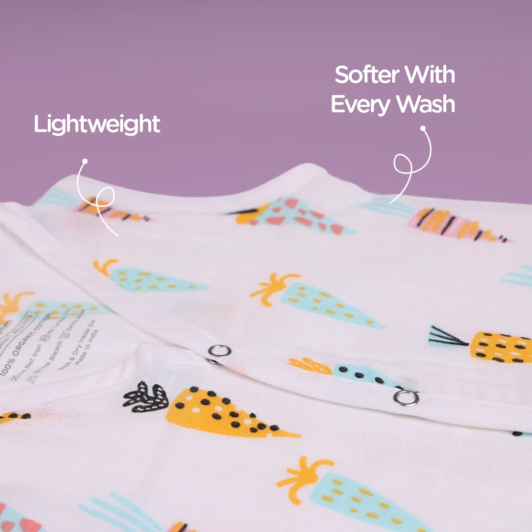 Muslin Jablas - Front open sleeveless button down top for newborns