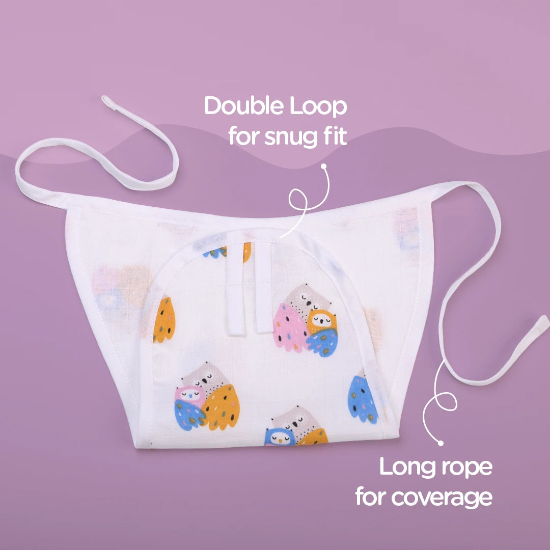 Organic Padded Muslin Langot with tie up strings for newborn babies