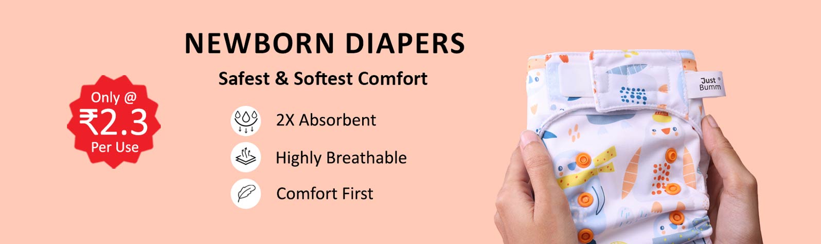 Just Bumm Newborn Cloth Diapers for newborn babies