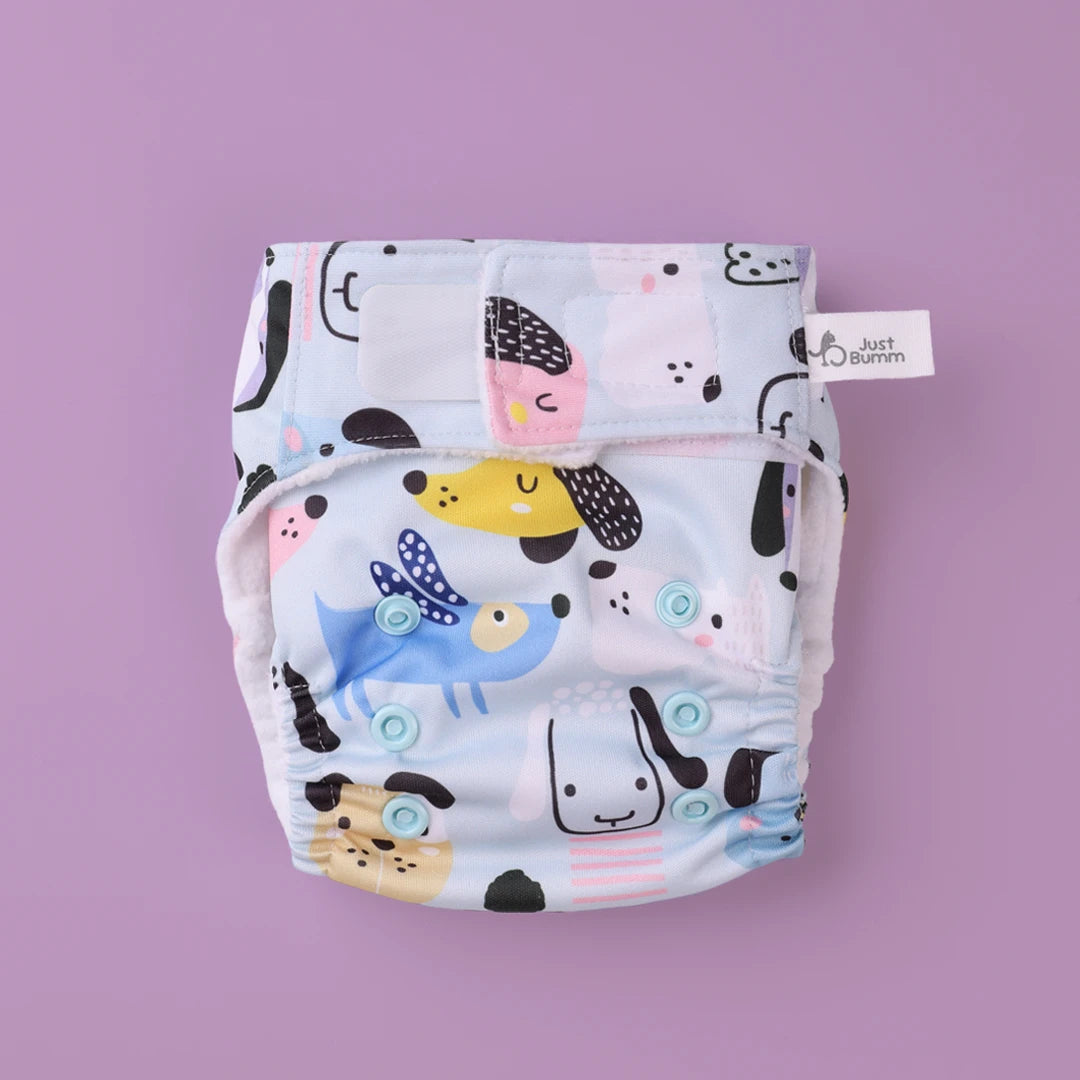 Reusable Leakproof Diaper - I Woof You Newborn Cloth Diaper - Just Bumm