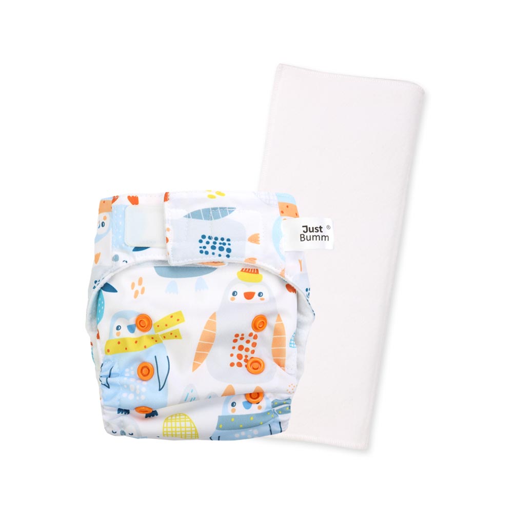 Just Bumm Newborn Cloth Diaper with pad - Puffin