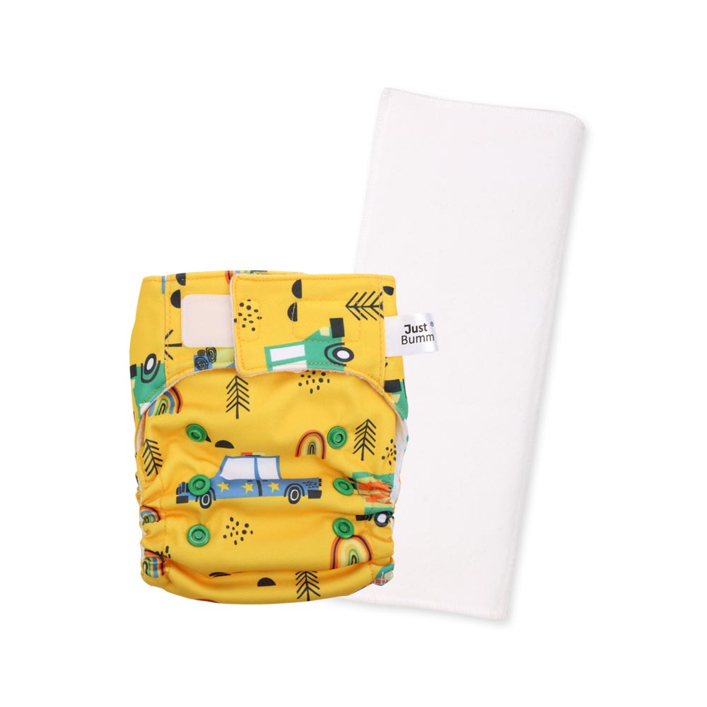 Just Bumm Newborn Cloth Diaper with pad - Radiator Springs