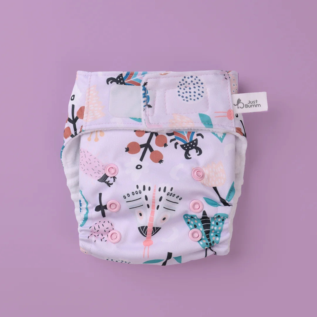 Reusable Leakproof Diaper - Spring Day Newborn Cloth Diaper - Just Bumm