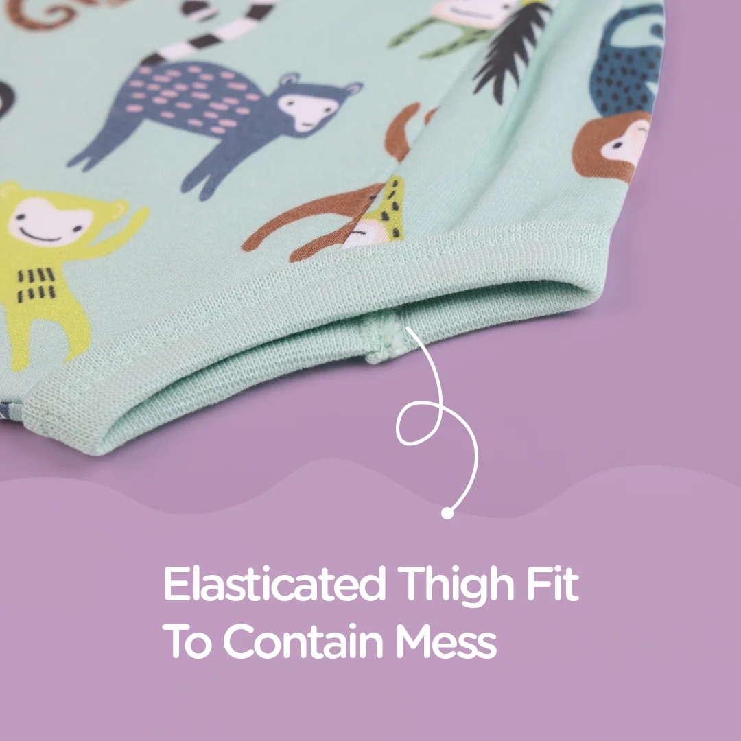 Mess-free Padded Underwear with snug thigh fit - Just Bumm Jungle Jam